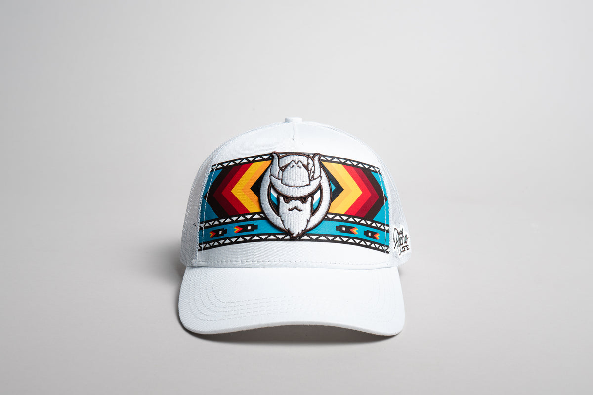 El Vikingo White Tribal Print Cap
