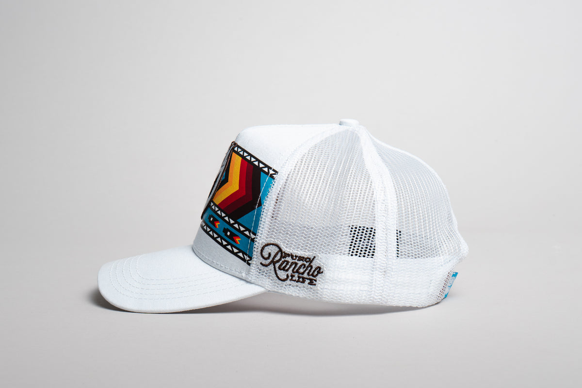 El Vikingo White Tribal Print Cap