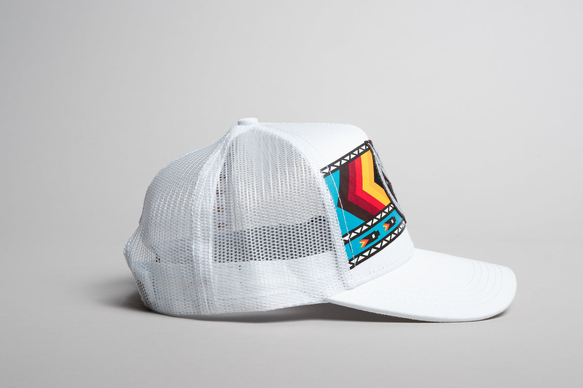 El Vikingo White Tribal Print Cap