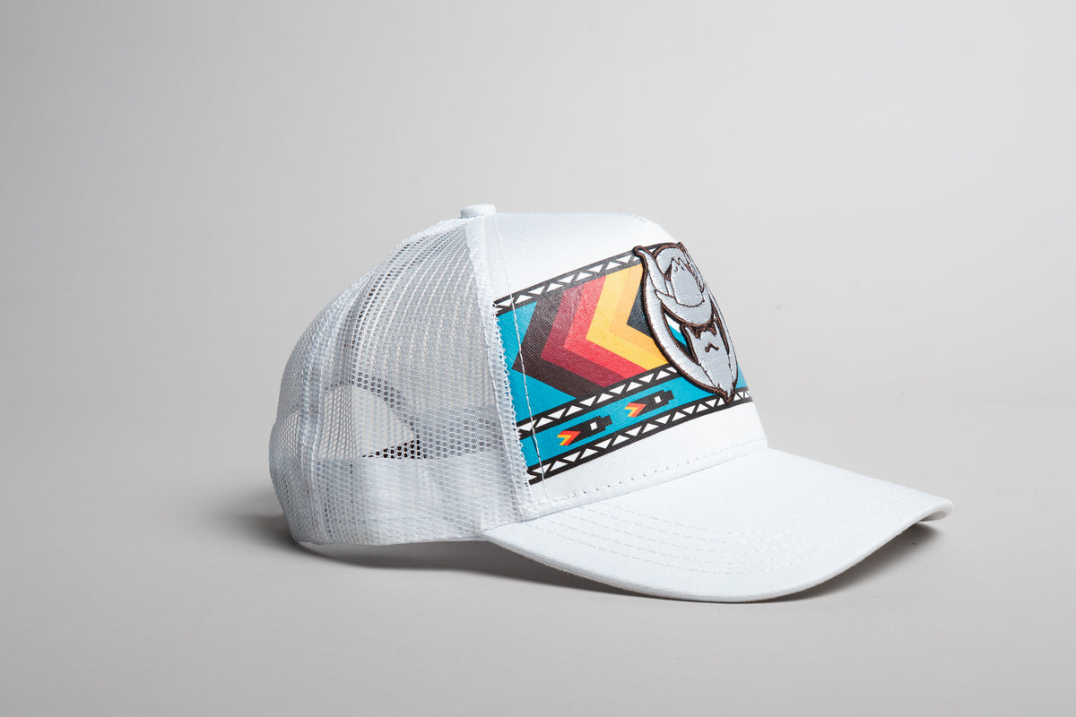 El Vikingo White Tribal Print Cap