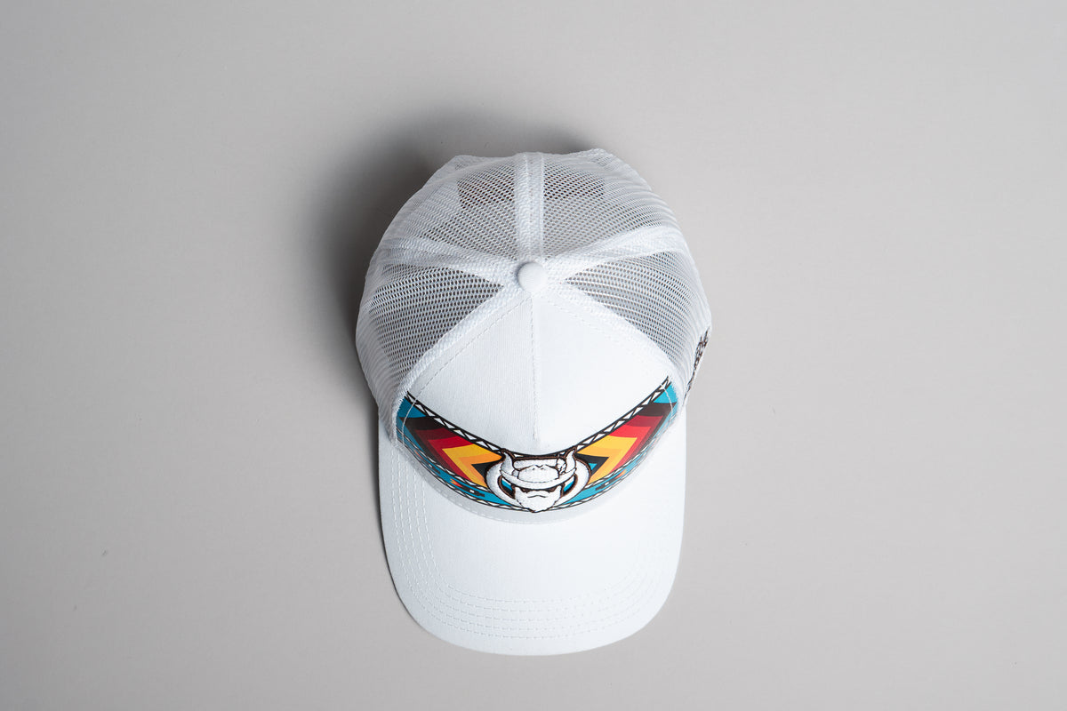 El Vikingo White Tribal Print Cap