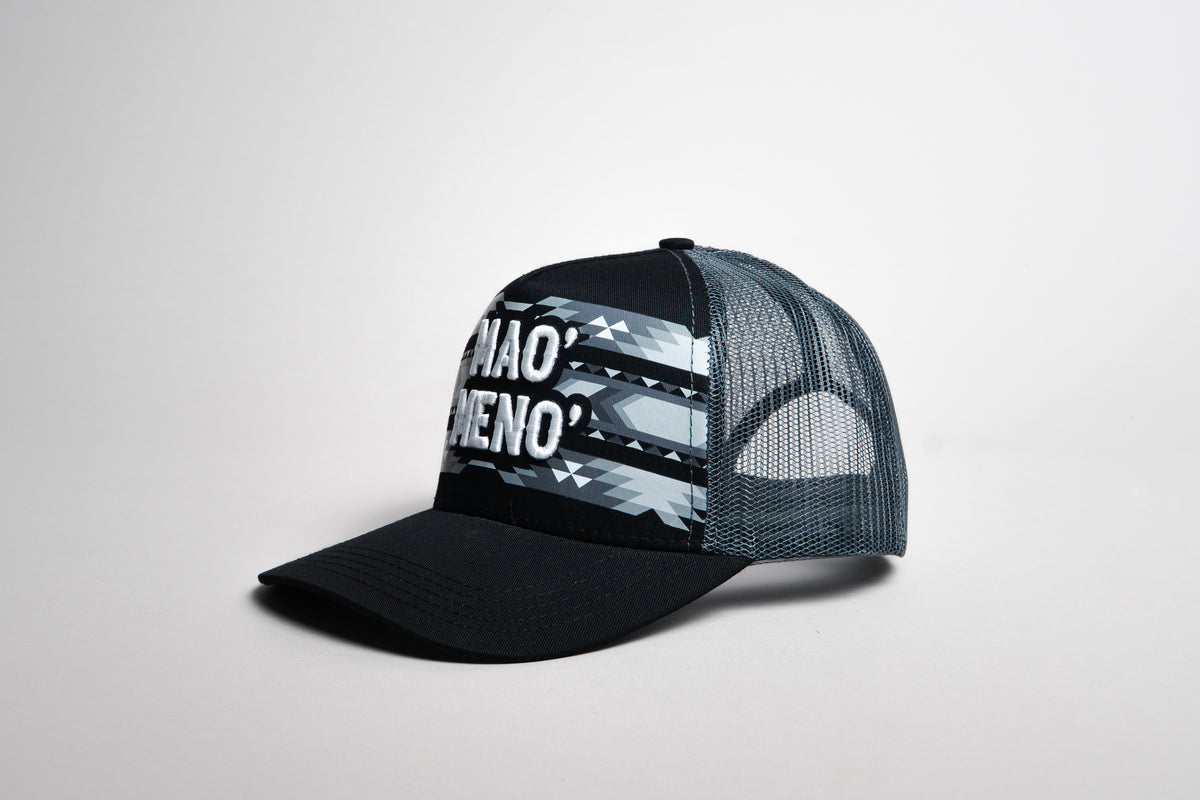 Mao&#39; Meno&#39; Black Tribal Print Cap