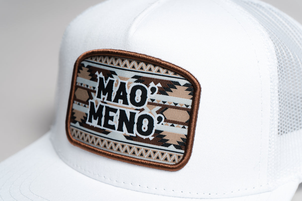 White Mao' Meno' Tribal Patch Cap