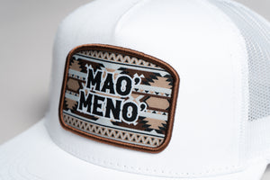 White Mao' Meno' Tribal Patch Cap
