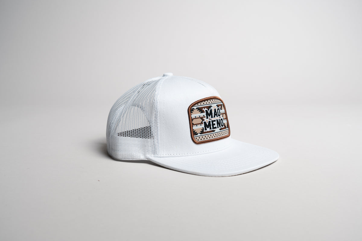 White Mao' Meno' Tribal Patch Cap