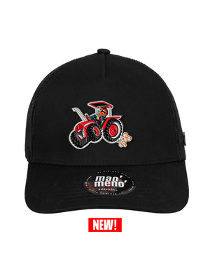 NEW! Red Tractor Trucker Hat (Black)