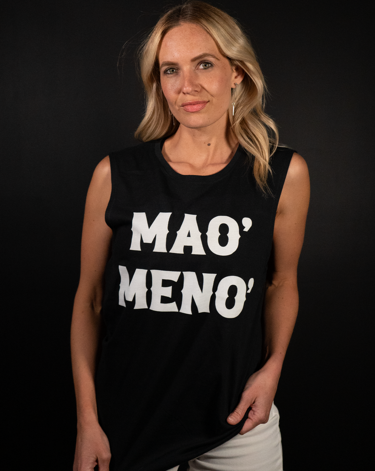 Mao&#39; Meno&#39; Black Tank Top